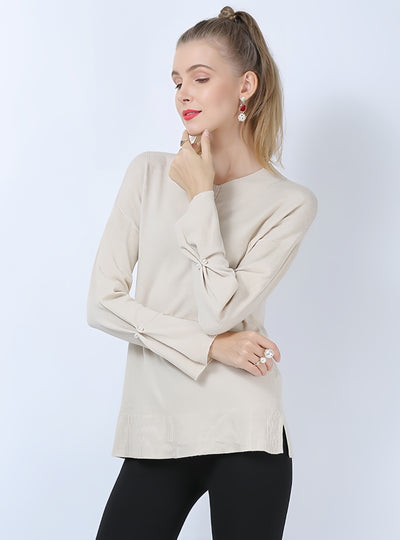 Hand-made Beaded V-neck Sweater