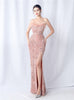 Mermaid Sequins Spaghetti Straps Backless Prom Dress