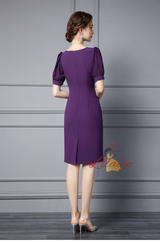 Red Short Sleeve Mother Of The Bride Dress