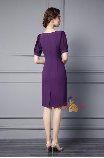 Red Short Sleeve Mother Of The Bride Dress
