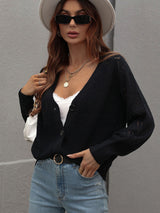 Single-breasted Knitted Cardigan Loose Sweater