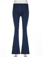 Multi-color Stitching Irregularly Washed Jeans