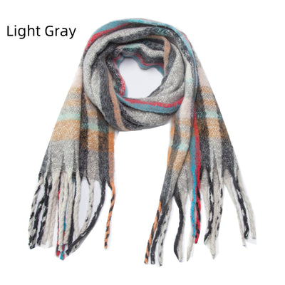 Coarse Tassel Color Matching Scarf