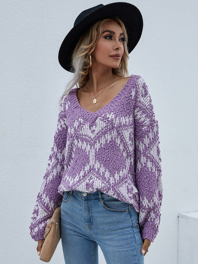 Loose Large Size Knitted Pullover Sweater