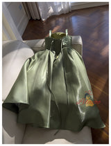 Green Vintage Straps Bow Prom Dress