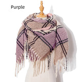 Plaid Thick Fringed Scarf Shawl