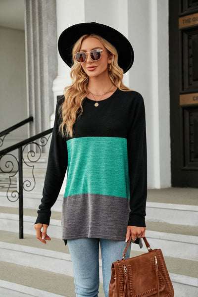 Round Neck Loose Long Sleeve T-shirt