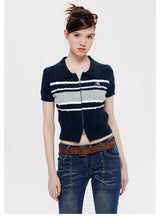 POLO Neck Double Zipper Short-sleeved Shirt