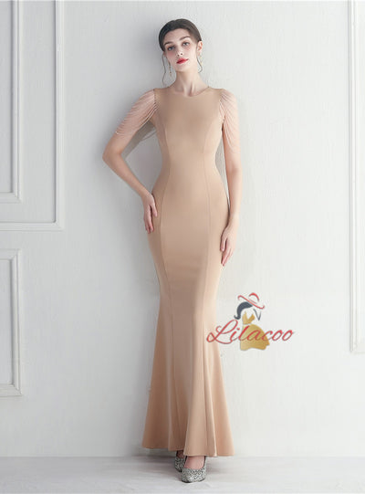 Scoop Neck Beading Sleveless Prom Dress