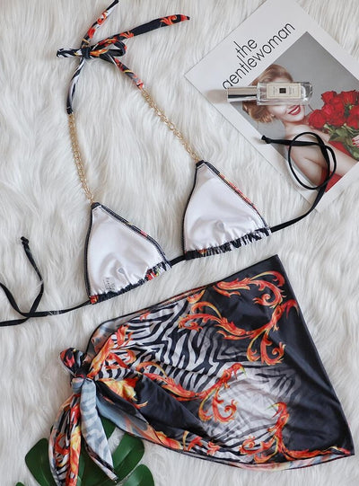 Sexy Strap Holiday Swimsuit Bikini Set