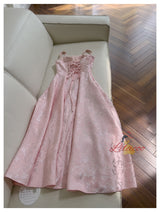 Pink Sleeveless Suspender Dress