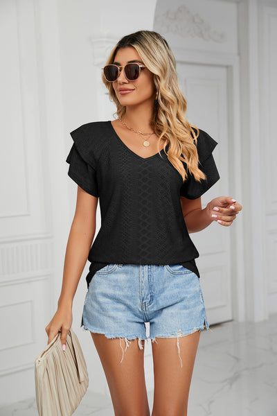 V-neck Loose Short Sleeve T-shirt