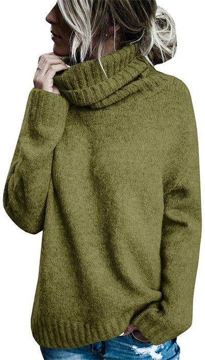 Irregular Knitted High-necked Long-sleeved Sweater