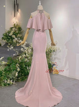 Mermaid Halter Beading Crystal Prom Dress