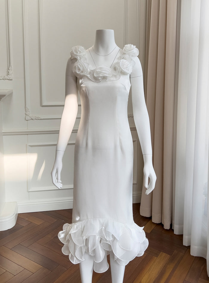 Strap Party White Banquet Dress