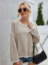 Round Neck Fringed Sweater