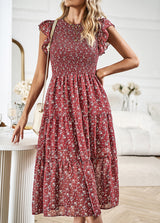 Women Summer Chiffon Floral Dress