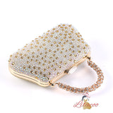 Diamond-encrusted Shoulder Slung Clutch Handbag