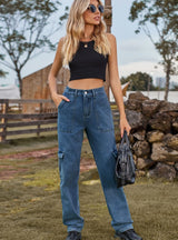 Women Casual Elastic Waist Jeans