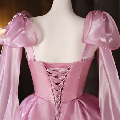 Pink Straps Beading Homecoming Dress
