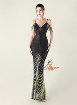 Mermaid Sequins Spaghetti Straps Prom Dress