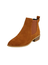 Pointed Suede Elastic Band Thick Heel Casual Shoes