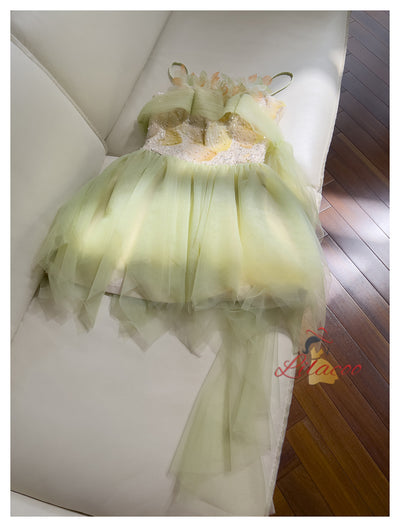 Irregular Suspender Flower Sequins Short Prom Dress