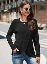 Fall/Winter Knitwear Crewneck Split Top