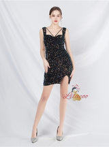 Sequins Straps Mini Prom Dress