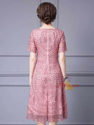 Sequins Short Sleeve Mother Of The Bride Dress