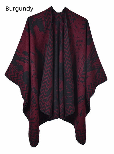 Fashion Thickened Increase Warm Split Cloak