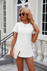 Solid Color Round Neck Short Sleeve T-shirt