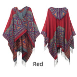 Ethnic Jacquard Hooded Cloak Shawl