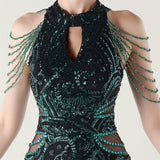 Mermaid Sequins Beading Prom Dress