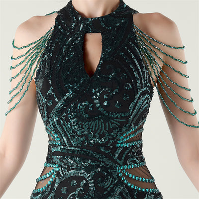 Mermaid Sequins Beading Prom Dress