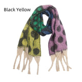 Thickened Thick Tassel Jacquard Large Polka Dot Scarf