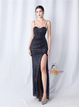 Mermaid Sequins Spaghetti Straps Prom Dress