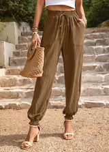 High Waist and Solid Color Pant