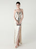 Mermaid Sequins Spaghetti Straps Split Beading Prom Dress