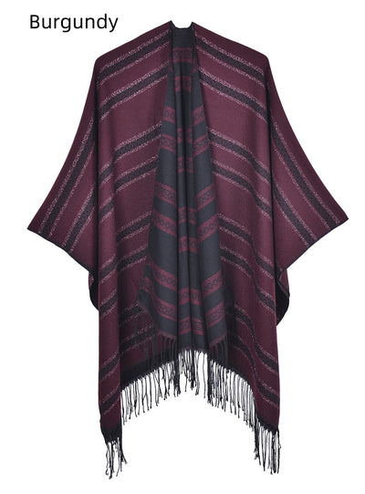 Fringed Shawl Thickened Dual-purpose Scarf Cloak