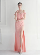 Mermaid Off the Shoulder Pleats Prom Dress