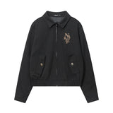 Lapel Baseball Uniform Casual Jacket