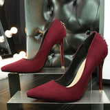 High-heeled Suede Shallow-mouth Pointed Shoes