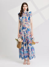 Colorful Printed Embroidered Dress