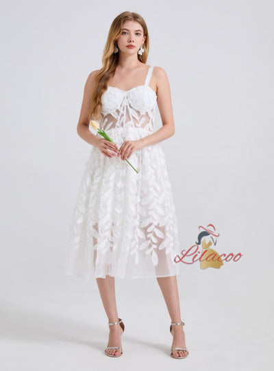 Three-dimensional Flower Tube Top Sling Dress