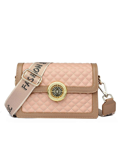 Rhombic Wide Shoulder Strap Slung Square Bag