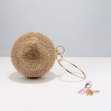Diamond-encrusted Dinner Bag Small Round Bag