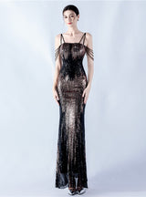 Mermaid Sequins Spaghetti Straps Prom Dress