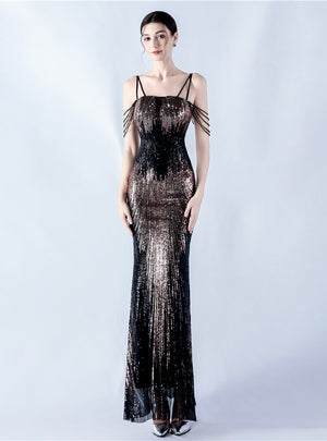 Mermaid Sequins Spaghetti Straps Prom Dress