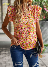 Fashion V-neck Floral Top